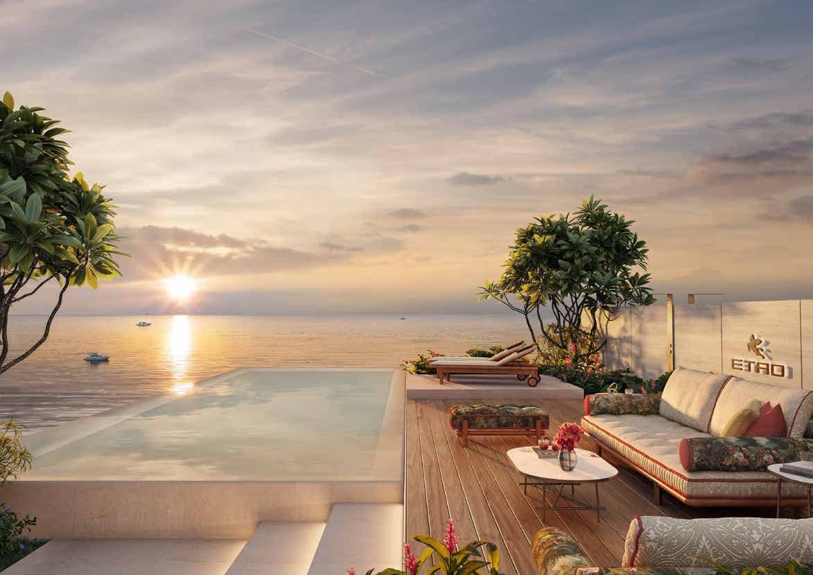 Penthouse rooftop at sunset